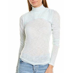 Free People Smocked Caroline Turtleneck Top